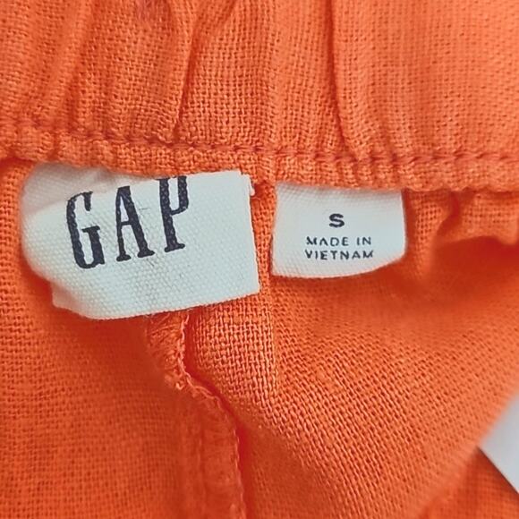 GAP Womens Linen/Rayon Blend Elastic Waist 4 Pocket Coral Shorts Size S (NWT) - Picture 7 of 10